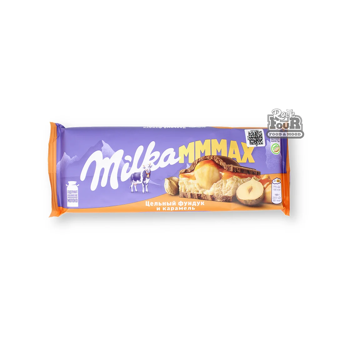 Milk chocolate bar "Milka MMMAX Whole Hazelnut and Caramel" 300g